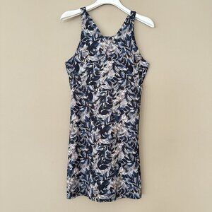 Kyodan Outdoor Women L Athletic Dress Zip Pockets Cross Back Leaf Built in Padde